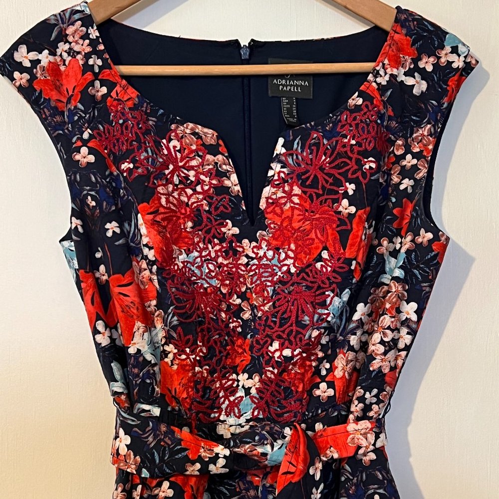 Adrianna Papell Linenette Fit & Flare Dress (Regular & Petite), Size 4